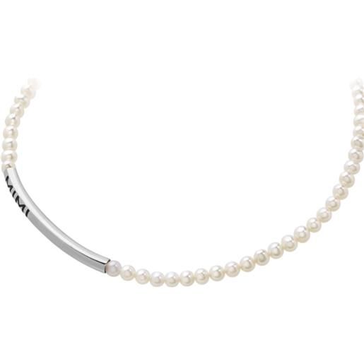 Mimì Milano collana elastica mimì in argento e perle bianche