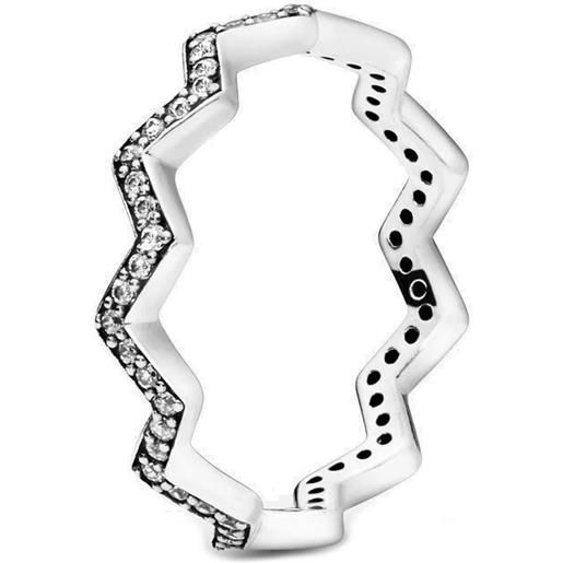 Pandora anello Pandora zigzag lucido in argento con zirconia cubica