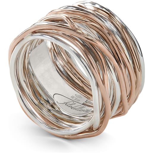 Rubinia Gioielli anello filodellavita 22 fili in oro rosa e argento