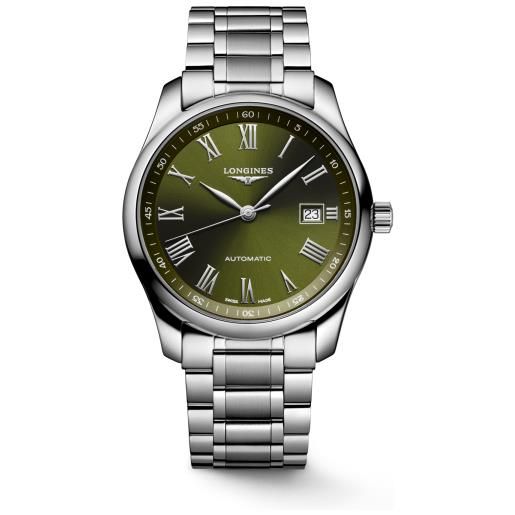 Longines orologio the Longines master collection con quadrante verde e cinturino in acciaio