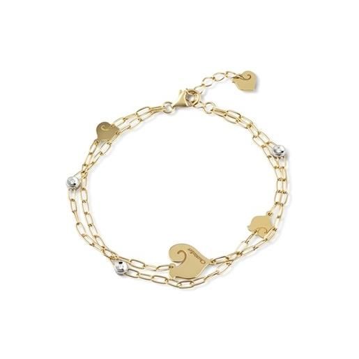 Chantecler Capri bracciale chantecler anima a due fili con quattro simboli del gallo in oro giallo e diamanti