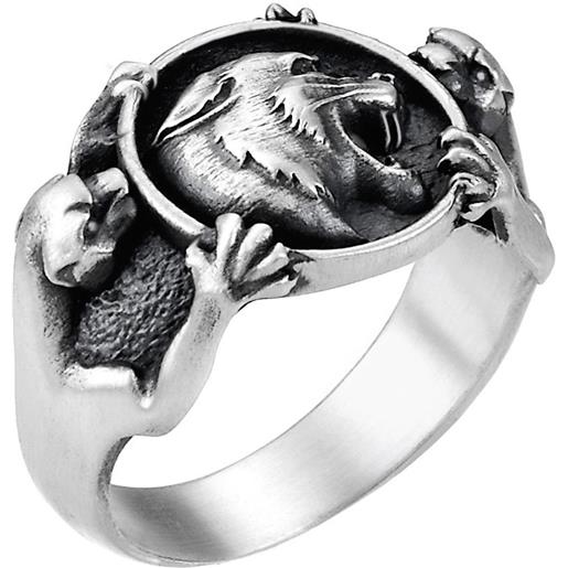 Zancan anello da uomo Zancan vintage in argento con felini