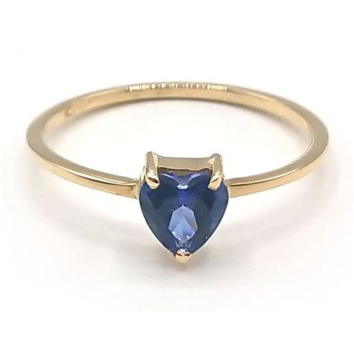 Malafimmina anello Malafimmina moon a cuore in oro giallo con topazio blu