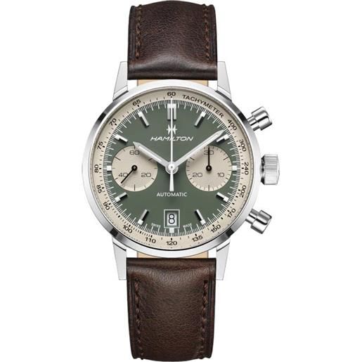Hamilton orologio Hamilton american classic intra-matic cronograph con cinturino in pelle