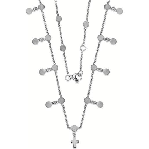 Eclat collana Eclat in argento con ciondoli e croce pendente