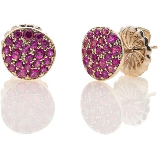 Eclat orecchini a bottone Eclat silver & colors in argento rosato con zirconi viola