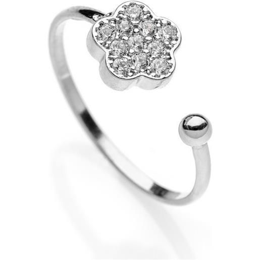 Eclat anello Eclat silver fantasy in argento con fiore con zirconi bianchi