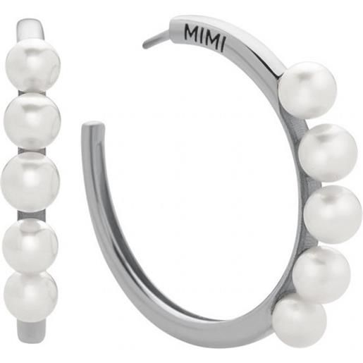 Mimì Milano orecchini a cerchio mimì in argento e perle bianche