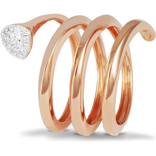 K di Kuore anello K di Kuore première in oro rosa con pavè di diamanti bianchi