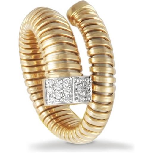 K di Kuore anello K di Kuore wide in oro giallo con diamanti