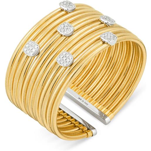 Ponte Vecchio Gioielli bracciale ponte vecchio 12 fili in oro giallo e diamanti - collezione nobile