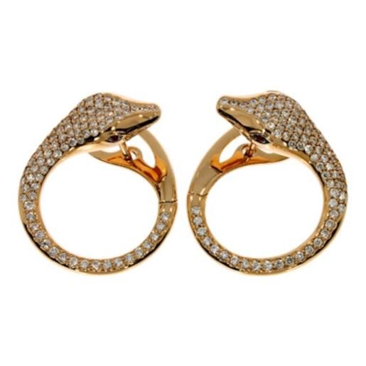 Gioielli Casella orecchini casella gioielli serpente in oro giallo, diamanti e rubini