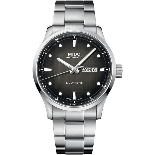 Mido orologio Mido multifort m con quadrante grigio e cinturino in acciaio