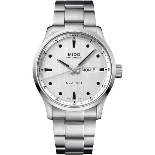 Mido orologio Mido multifort m con quadrante argento e cinturino in acciaio