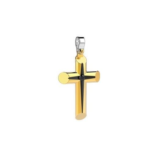 Zancan croce da uomo Zancan in oro giallo con diamanti neri
