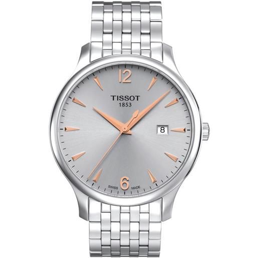 Tissot orologio Tissot tradition con quadrante argento e cinturino in acciaio