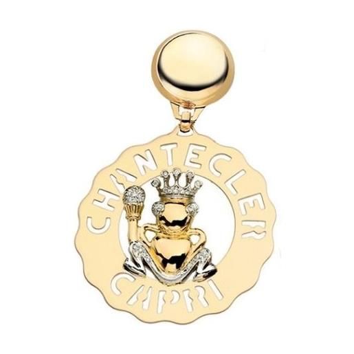 Chantecler Capri mono orecchino chantecler logo grande principe ranocchio in oro giallo e diamanti