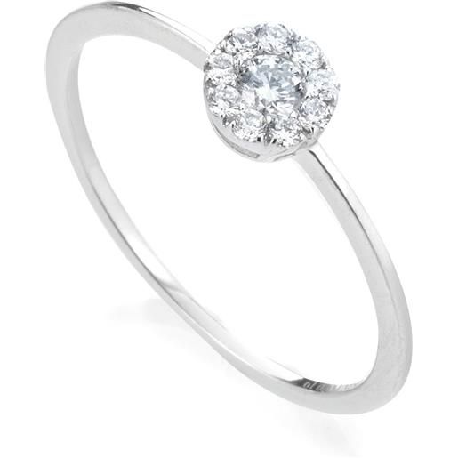 Coscia Gioielli anello solitario coscia magic le lune diamonds in oro bianco con diamante 0,19 ct