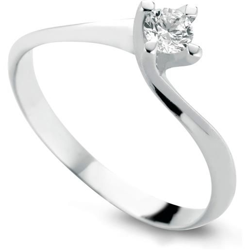 Coscia Gioielli anello solitario coscia le lune diamonds in oro bianco con diamante 0,07 ct