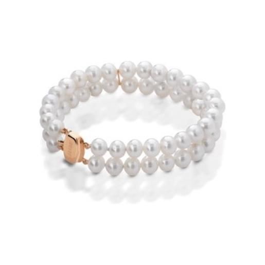 Coscia Gioielli bracciale coscia le lune classic con 2 fili di perle e chiusura in oro rosa