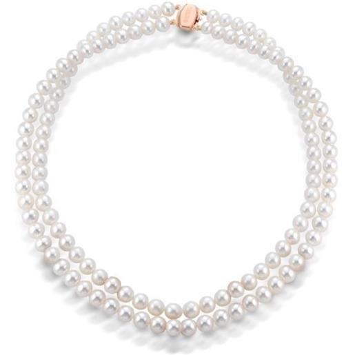 Coscia Gioielli collana coscia le lune classic con 2 fili di perle e chiusura in oro rosa