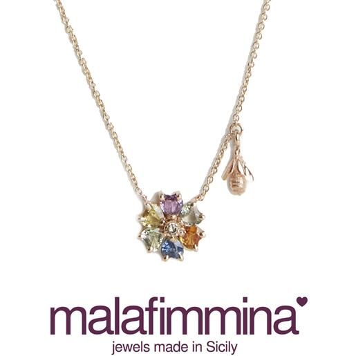 Malafimmina collana Malafimmina in oro giallo con topazi, diamanti brown e dettaglio ape