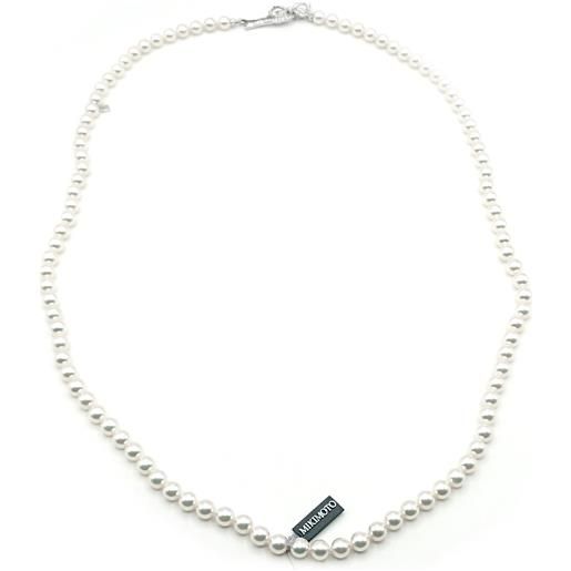Mikimoto collana Mikimoto con perle, diamanti e oro bianco