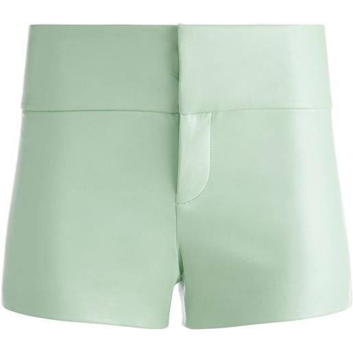 alice + olivia shorts in finta pelle olivia - verde