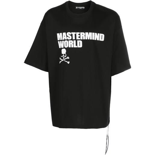 Mastermind Japan t-shirt oversize con stampa - nero