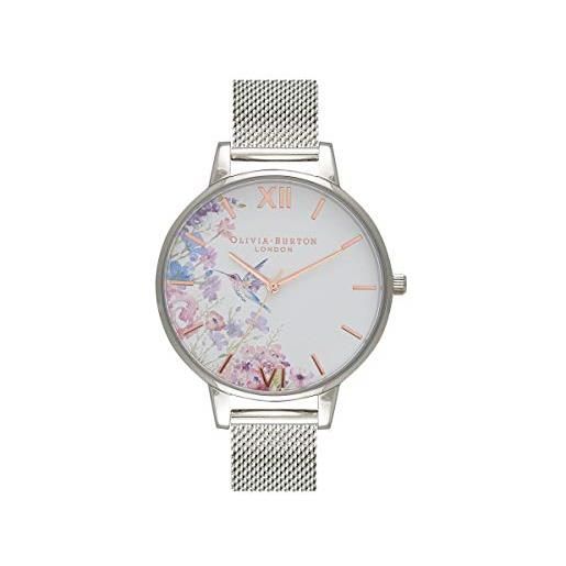 Olivia Burton orologio analogico al quarzo da donna con cinturino in acciaio inossidabile argentato - ob16pp75