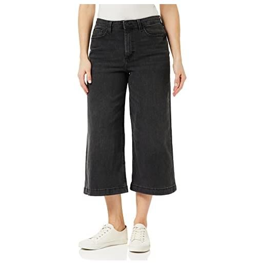 French Connection culotte ampia elasticizzata cosciente jeans, nero vintage, 44 donna
