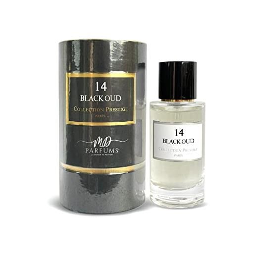 MDPARFUMS eau de parfum wood oud i 50ml made in france i black oud n. 14 - collezione prestige paris i profumo uomo