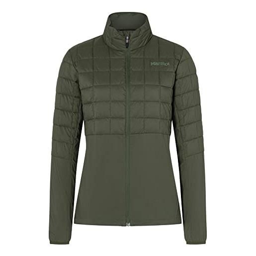 Marmot donna wm's echo featherless hybrid, giacca da escursioni isolata, giacca funzionale impermeabile, giacca imbottita, giacca outdoor antivento, vetiver, s
