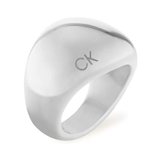 Calvin Klein anello da donna collezione playful organic shapes in acciaio inossidabile o con placcatura ionica colo oro giallo, 52