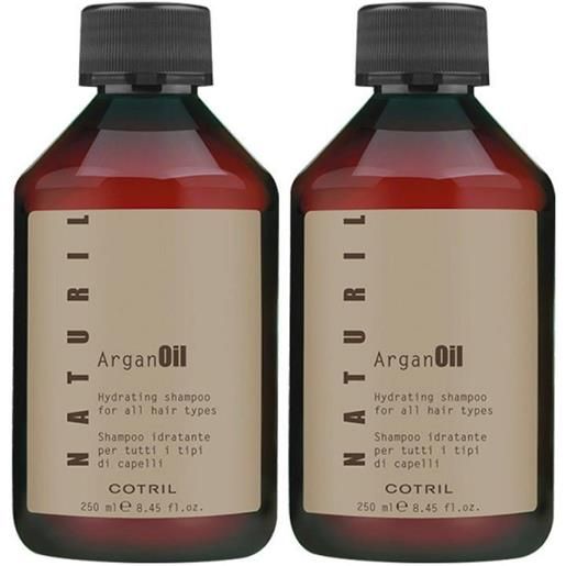 Cotril naturil oil argan shampoo+conditioner 250+250ml - kit argan idratante nutriente tutti tipi di capelli