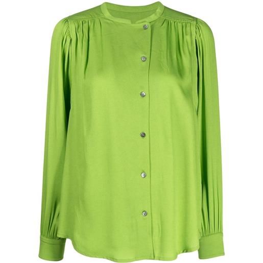 Yves Salomon blusa con arricciatura - verde