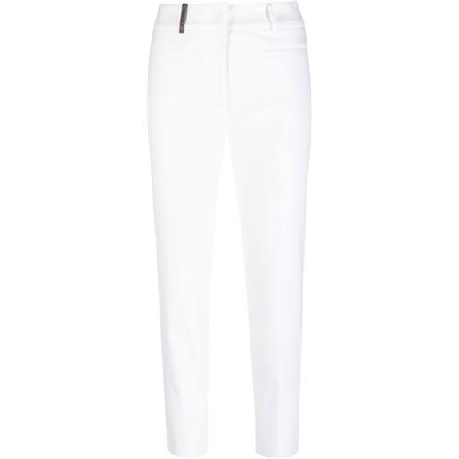 Peserico pantaloni crop slim - bianco