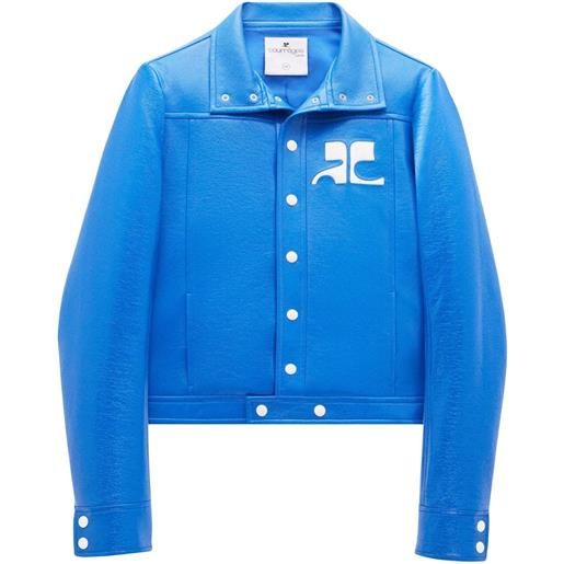 Courrèges giacca-camicia con applicazione - blu