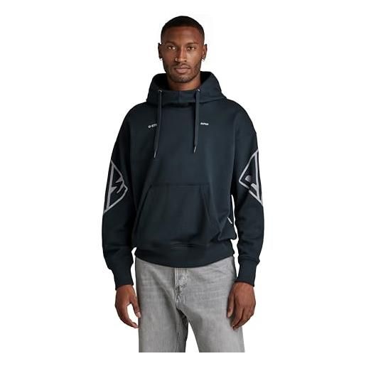 G-STAR RAW men's sleeve graphics oversized hoodie, verde (shadow olive d22321-a613-b230), s