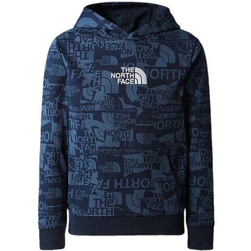 THE NORTH FACE maglia light drew peak hoodie bambino summit navy/brand proud print