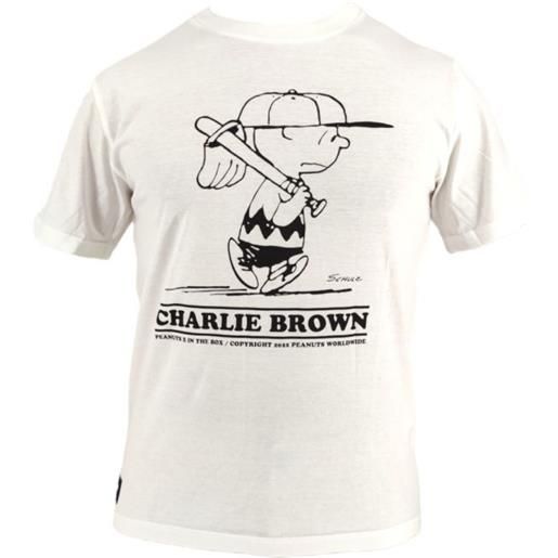 IN THE BOX t-shirt charlie brown baseball garment dyed uomo panna