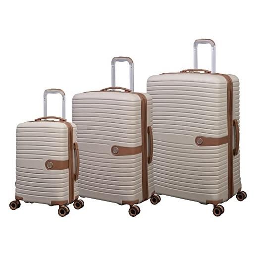 it luggage encompass - set di 3 ruote rigide espandibili con 8 ruote, crema, 3 pc set, encompass - set di 3 ruote rigide espandibili con 8 ruote