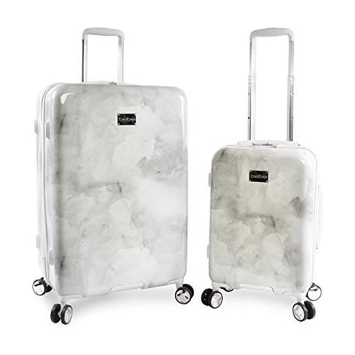 Bebe lilah - valigia da donna con ruote girevoli, 2 pezzi, marmo argento, taglia unica, lilah - valigia con ruote girevoli, 2 pezzi