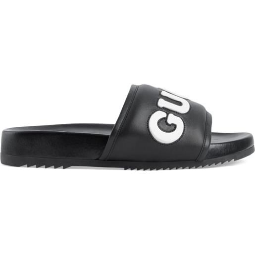Gucci sandali slides con applicazione - nero