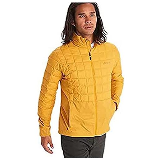 Marmot uomo echo featherless hybrid, giacca da escursioni isolata, giacca funzionale impermeabile, giacca imbottita, giacca outdoor antivento, yellow gold, xxl