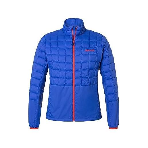 Marmot uomo echo featherless hybrid, giacca da escursioni isolata, giacca funzionale impermeabile, giacca imbottita, giacca outdoor antivento, trail blue, s