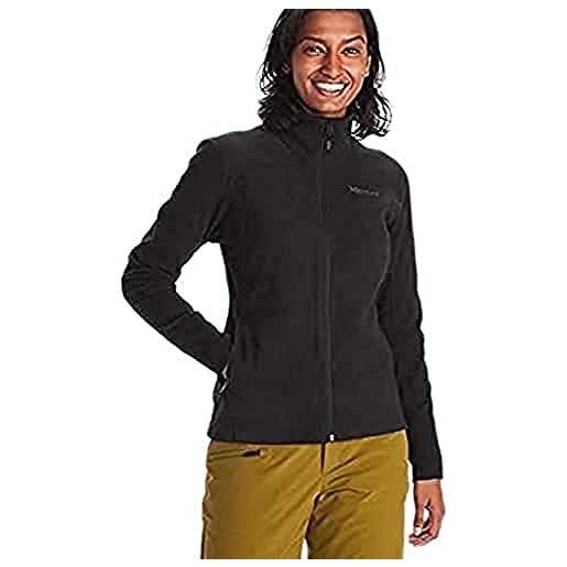 Marmot donna wm's reactor polartec jacket, calda giacca in pile, giacca outdoor con zip integrale, scaldacorpo traspirante e resistente al vento, black, l