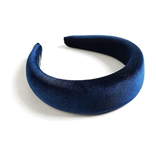 UCUNJIA cerchietto rotondo in velluto con corona di 1,8 cm di spessore cerchietti per capelli donna cerchietti per capelli (blue)