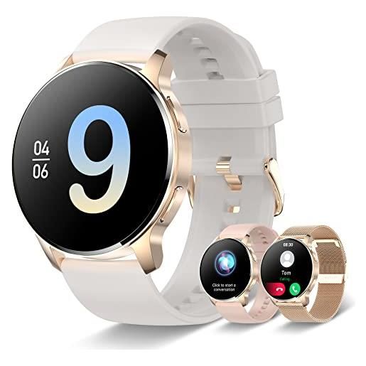 Iaret smartwatch donna chiamate bluetooth, orologio fitness 1.32 hd ios android smart watch con assistente vocale notifiche messaggi, 20 modalità sport contapassi cardiofrequenzimetro spo2 sonno
