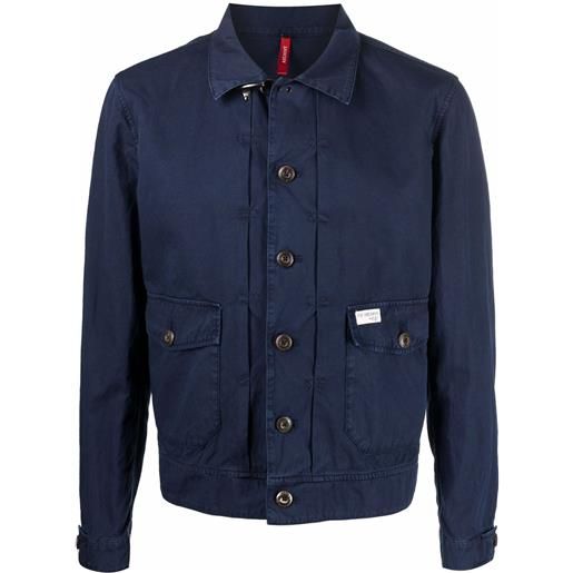 Fay giacca-camicia con applicazione - blu
